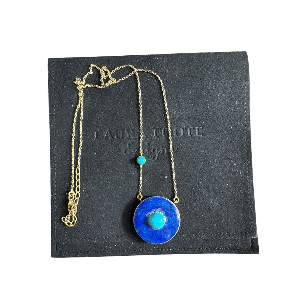 Laura Foote Designs Blue Disk Necklace